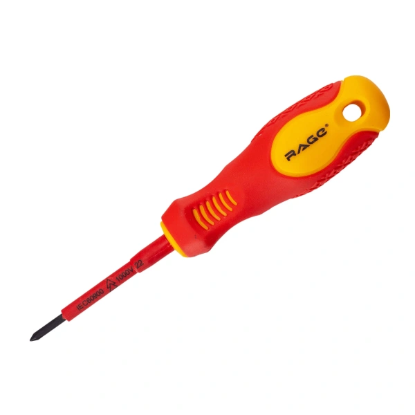 Отвертка диэлектрическая крестовая 1000В VDE PH0*60 мм RAGE by VIRA (397018); УТ-00000360